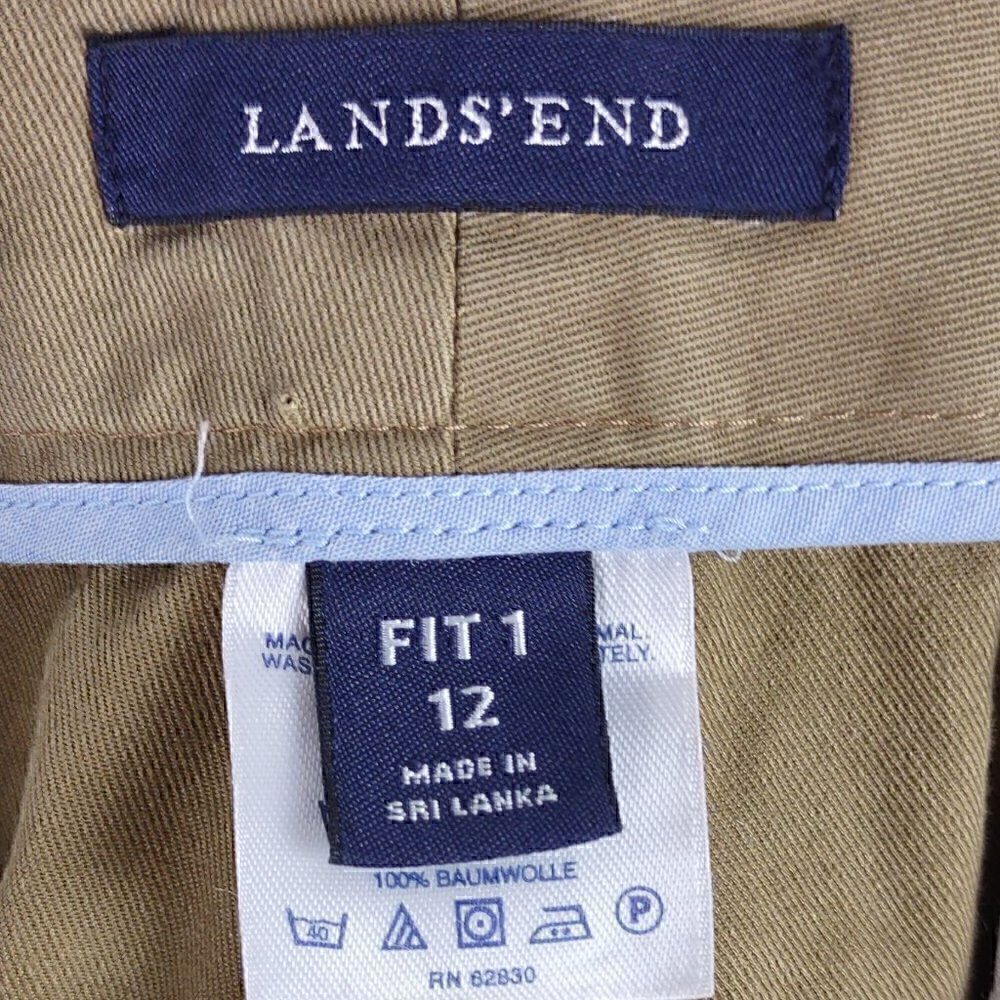Lands End 100% Cotton French Walnut Misses Khaki Chinos Size (Fit 1) 12X32 (NWT) - Picture 9 of 12